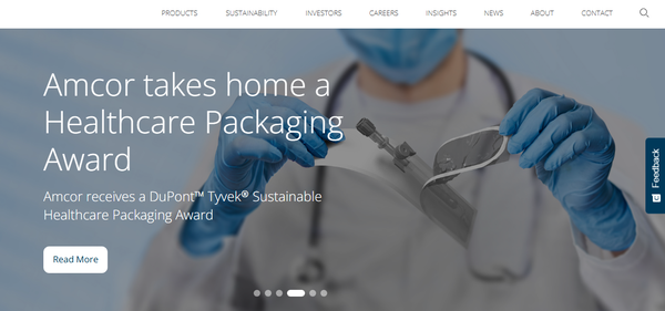 Amcor Website Homepage