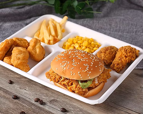 compostable food tray for burger