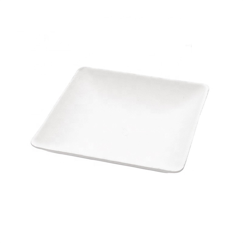 Square 100% Biodegradable Bagasse Soy Sauce Mini Plate