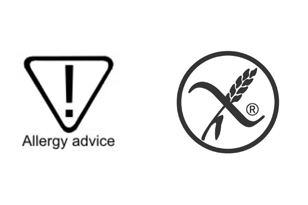 Allergen Warnings and gluten free symbol