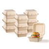 Biodegradable 6 Inch Sugarcane Bagasse Burger Clamshell Container