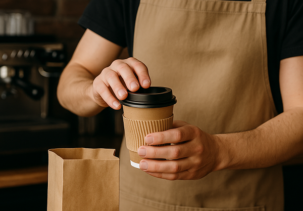 It will take the shop assistant more time to pack the cup sleeves when packing coffee.