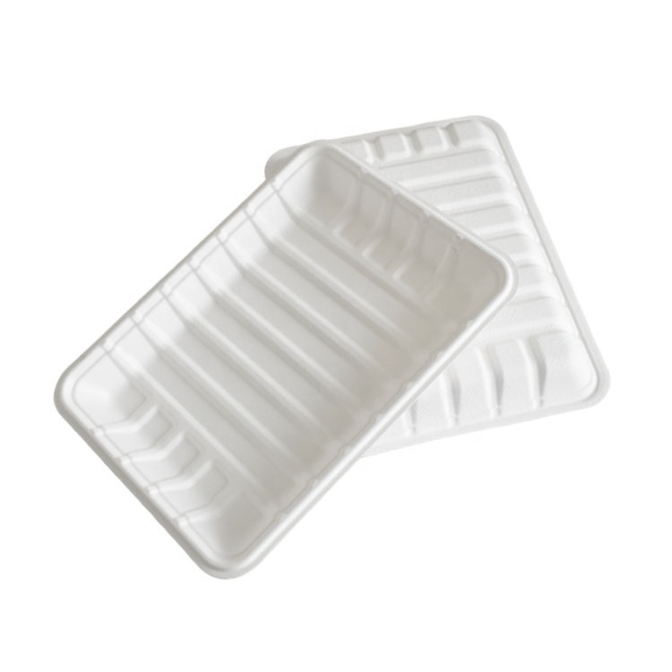 Compostable 9" 10" Sugarcane Bagasse Meat Tray