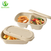 700ml 850ml 1000ml 2 Compartments Bagasse Bento Box with Lid