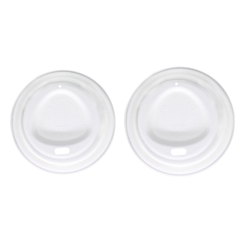 80mm 90mm Compostable Bagasse Coffee Cup Lid