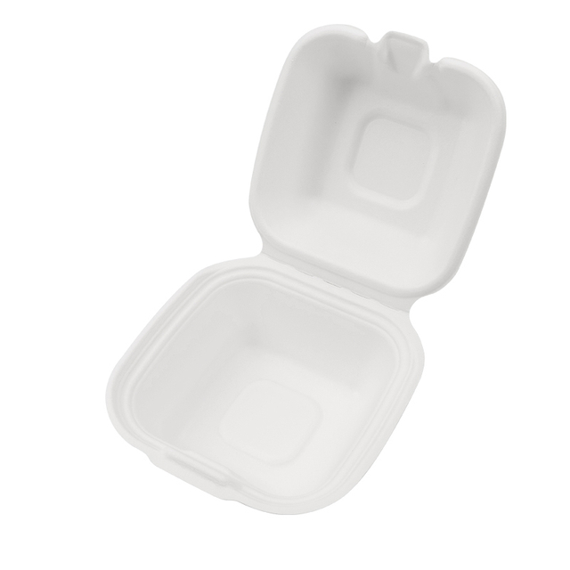 100% Compostable 5 Inch Bagasse Burger Clamshell Container