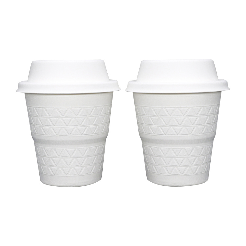 80mm 90mm Compostable Bagasse Coffee Cup Lid