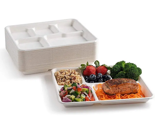 Sugarcane Bagasse Tray with 5 Compartment