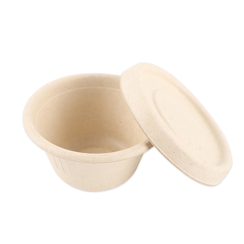 Biodegradable 2 oz Sugarcane Bagasse Cup with Lid