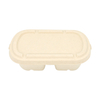 700ml 850ml 1000ml 2 Compartments Bagasse Bento Box with Lid