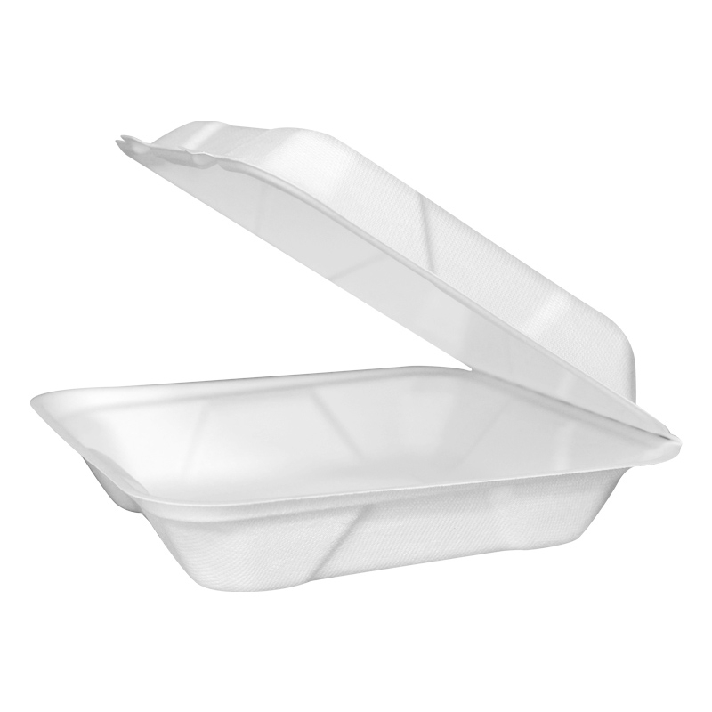 8 Inch Compostable Sugarcane Pulp Lunch Box