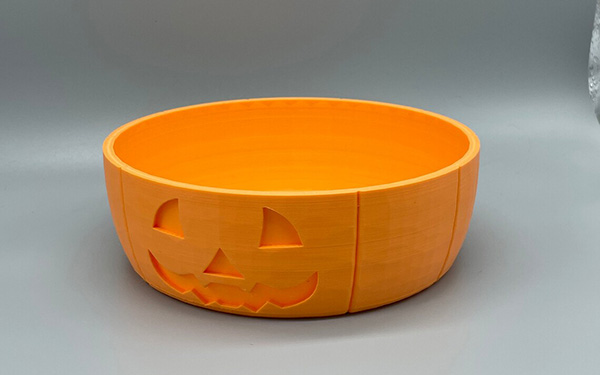 orange jack o lantern plastic bowl
