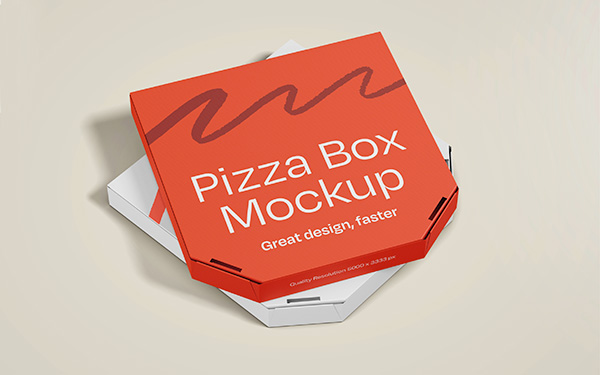Digital Mockup of Pizza Boxes