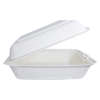 Disposable 9" Bagasse Fast Food Clamshell Container