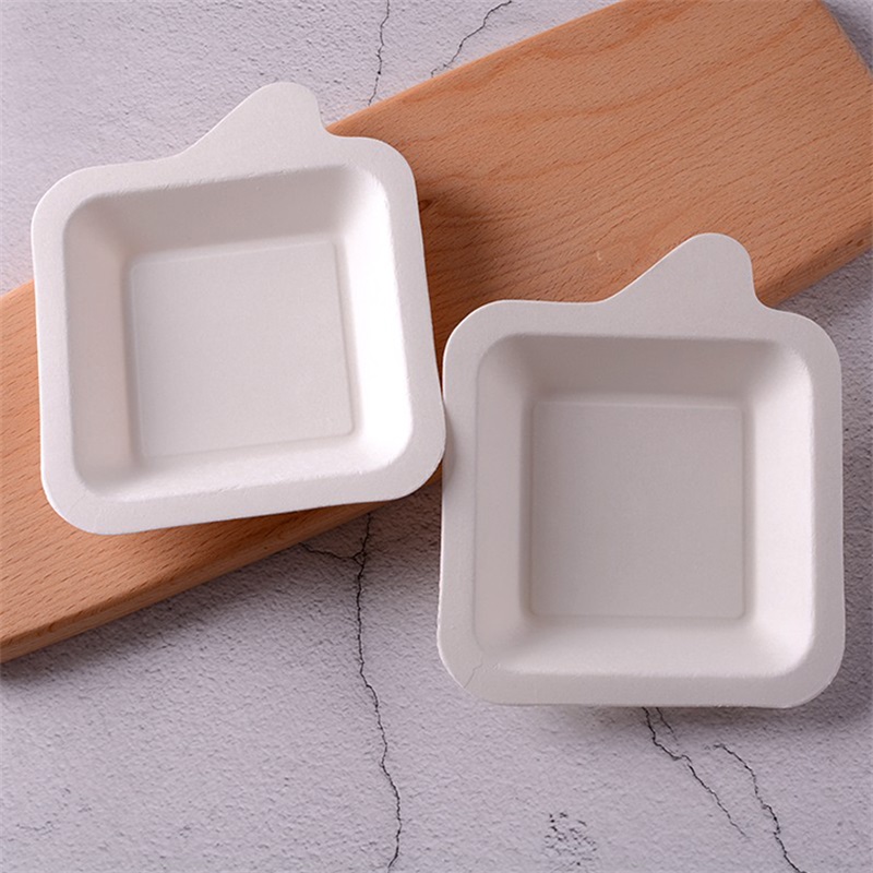 Compostable Eco-friendly Sugarcane Bagasse Square Cake Dishes