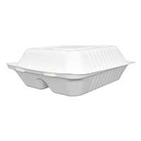Biodegradable Bagasse 2 Compartment Takeout Food Containers