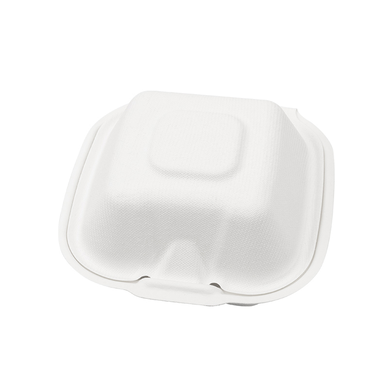 100% Compostable 5 Inch Bagasse Burger Clamshell Container
