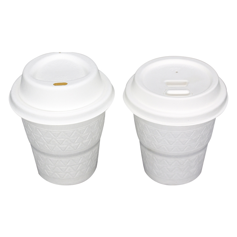 Bagasse Coffee Cup Lid - PFAS Free - White - 79 Series – Vegware