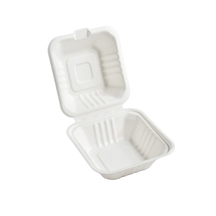 Eco-friendly 6 Inch Bagasse Hamburger Takeout Container