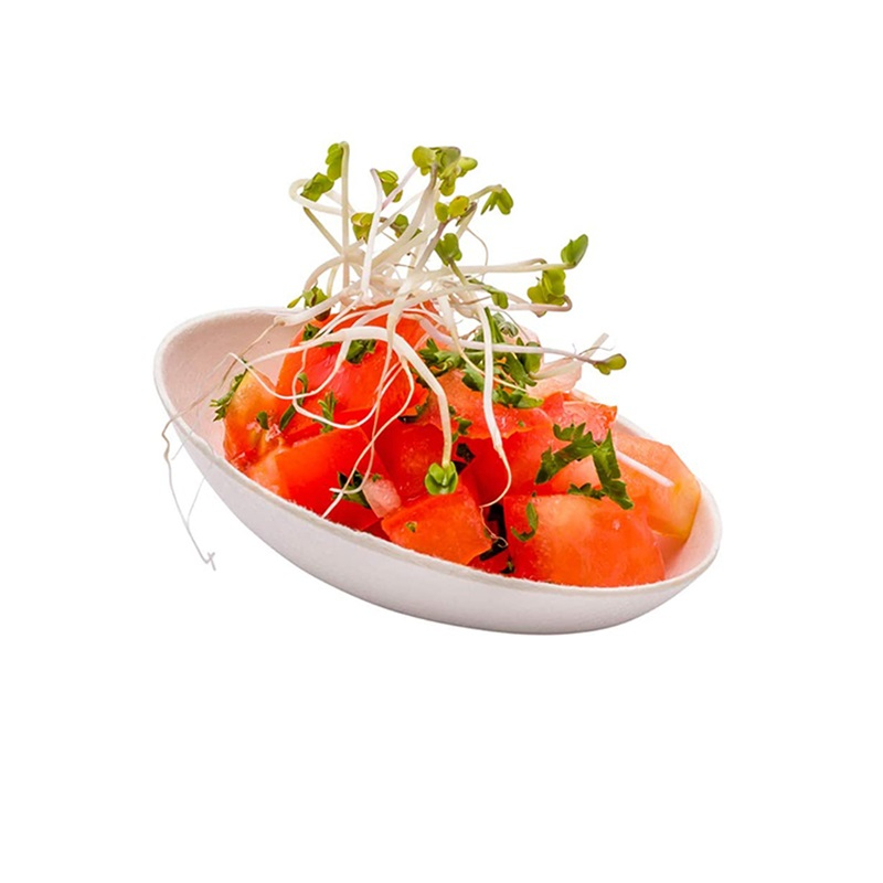 Egg Shape Compostable Sugarcane Snack Dish