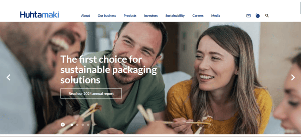 Huhtamaki website homepage