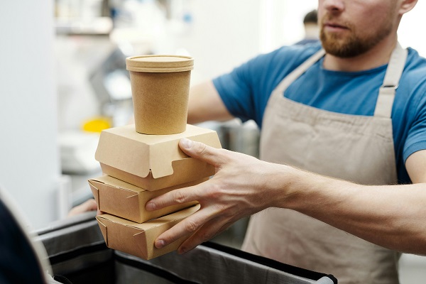 Employees after training use food containers correctly.
