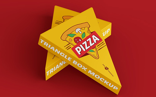 Triangular Pizza box Mock up