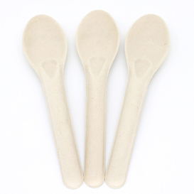 5.5" Compostable Sugarcane Fiber Spoon for Ice Cream