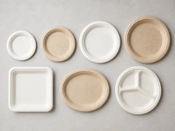 sumkoka's sugarcane bagasse plate series comes in a variety of sizes, colors, and designs..webp
